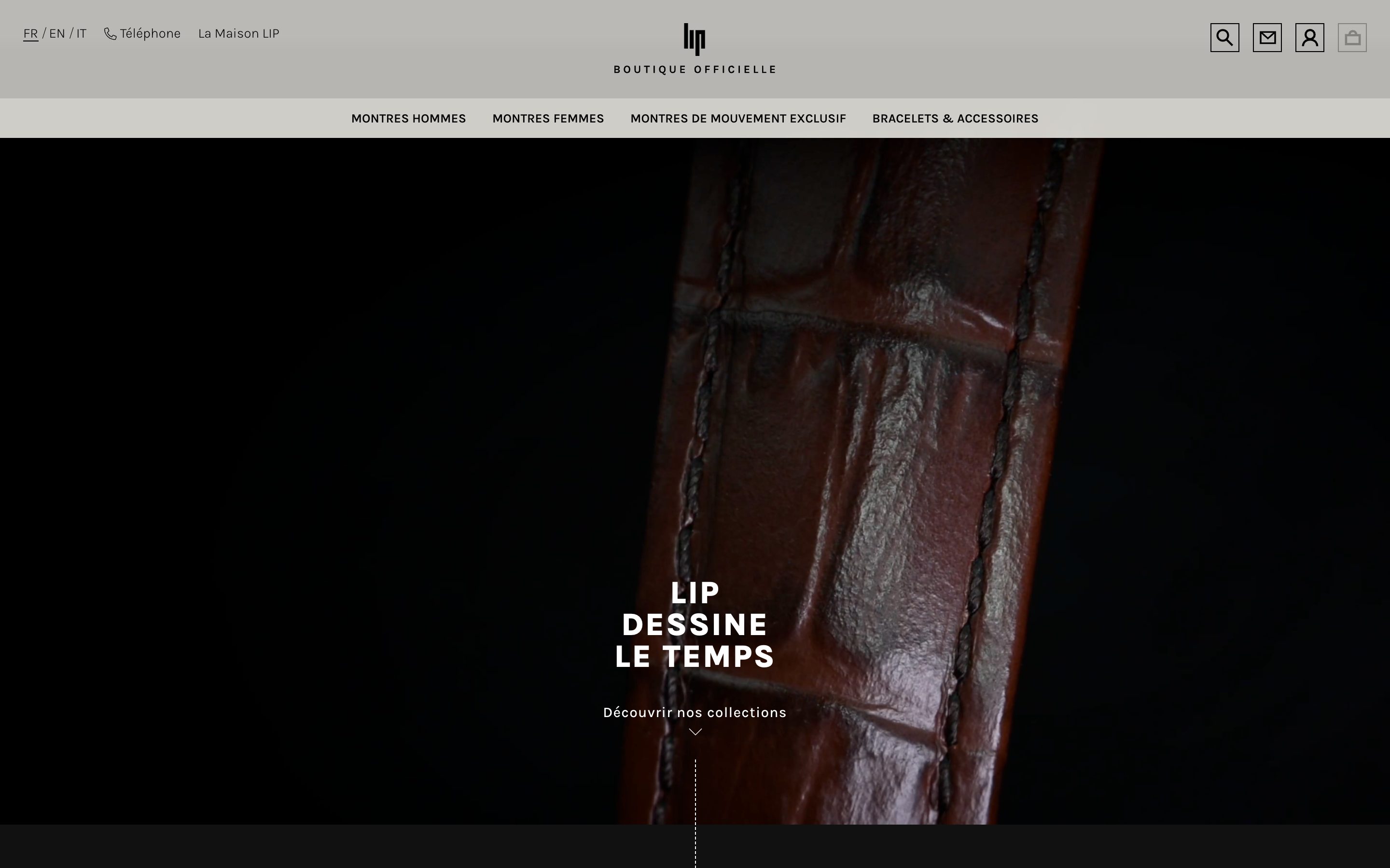 Page d'accueil de la boutique officielle Montres LIP